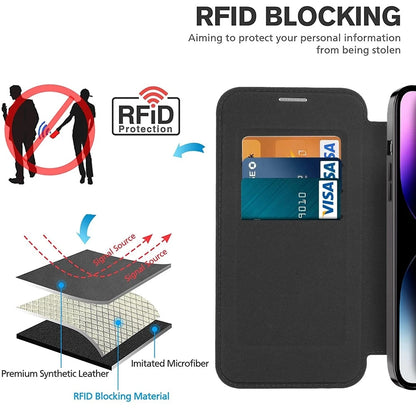 Transparent Card Holder iPhone Case with MagSafe Magnetic Wallet & RFID Protection for 12 13 14 15 16 17 Pro Max Air Plus