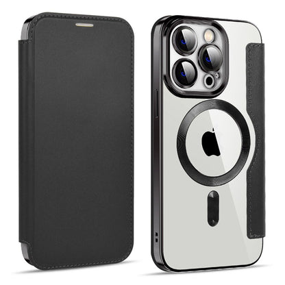Transparent Card Holder iPhone Case with MagSafe Magnetic Wallet & RFID Protection for 12 13 14 15 16 17 Pro Max Air Plus