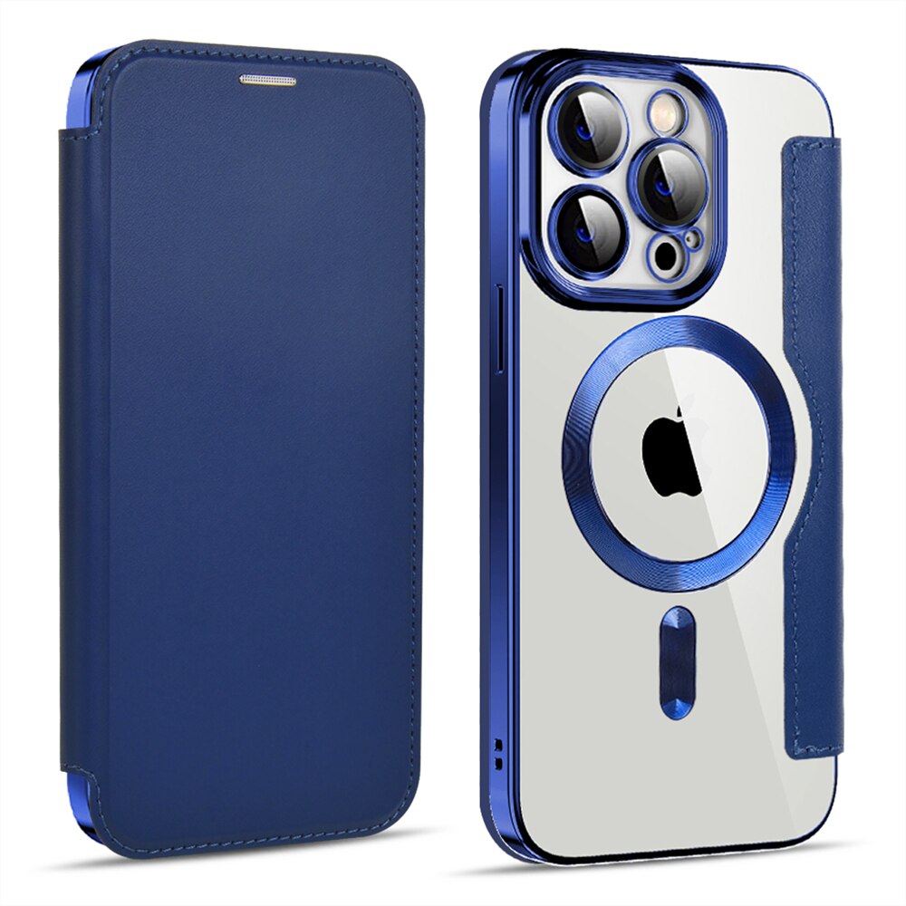 Transparent Card Holder iPhone Case with MagSafe Magnetic Wallet & RFID Protection for 12 13 14 15 16 17 Pro Max Air Plus