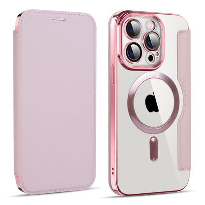 Transparent Card Holder iPhone Case with MagSafe Magnetic Wallet & RFID Protection for 12 13 14 15 16 17 Pro Max Air Plus