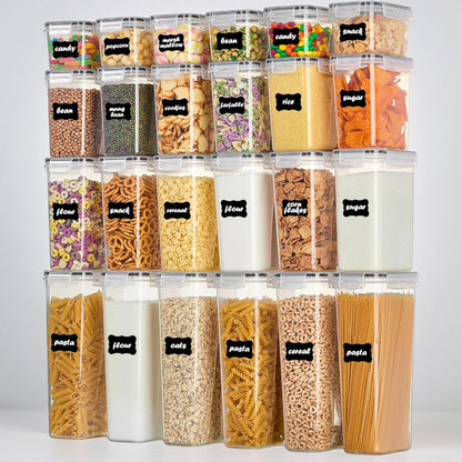 Clear Kitchen Storage Set | Airtight Food Storage Containers with Stackable Design | Efficient Organization for Pantry and Cabinet