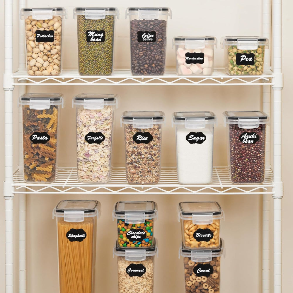 Clear Kitchen Storage Set | Airtight Food Storage Containers with Stackable Design | Efficient Organization for Pantry and Cabinet