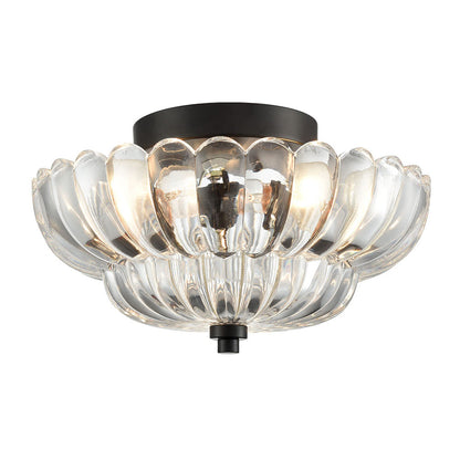 Amber Glass Flush Mount Ceiling Light Vintage Semi-Flush Fixture for Kitchen Bedroom Living Room Dining Room E27 12 in Retro Dome Shade