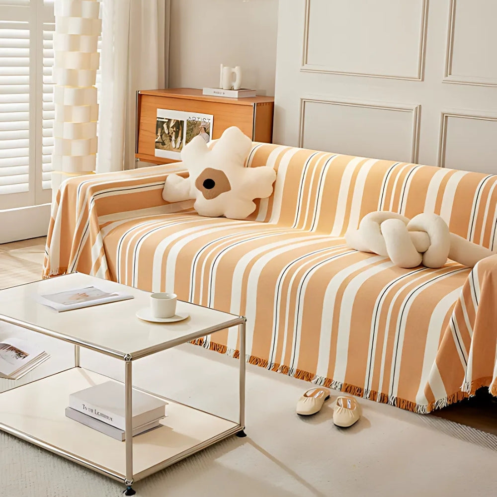 Cleoo Sofa Cover - Breathable Chenille, Timeless Stripes