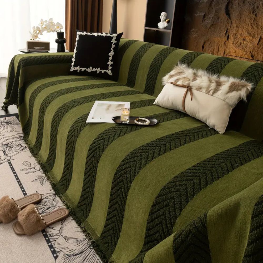 Clo Sofa Cover - Soft Microfiber, Chevron Design for Couch and Sectional
