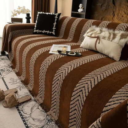 Clo Sofa Cover - Soft Microfiber, Chevron Design for Couch and Sectional