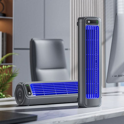 Portable Air Conditioner Fan, Rechargeable Bladeless Fan for Desk and Wall, Personal Air Cooler for Home Office