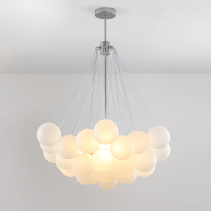 Hanging Ceiling Light Multi-Globe Frosted Glass Fixture Gold Black Chrome for Dining Room Kitchen Island Entryway Indoor Chandelier Adjustab