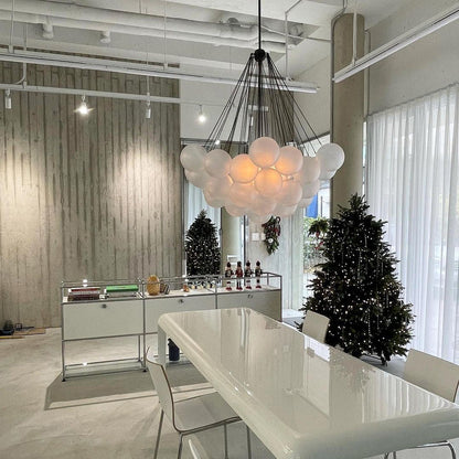 Hanging Ceiling Light Multi-Globe Frosted Glass Fixture Gold Black Chrome for Dining Room Kitchen Island Entryway Indoor Chandelier Adjustab