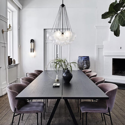 Hanging Ceiling Light Multi-Globe Frosted Glass Fixture Gold Black Chrome for Dining Room Kitchen Island Entryway Indoor Chandelier Adjustab