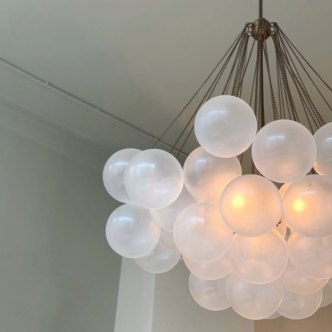 Hanging Ceiling Light Multi-Globe Frosted Glass Fixture Gold Black Chrome for Dining Room Kitchen Island Entryway Indoor Chandelier Adjustab
