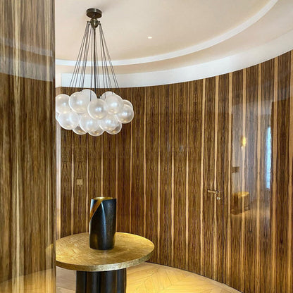 Hanging Ceiling Light Multi-Globe Frosted Glass Fixture Gold Black Chrome for Dining Room Kitchen Island Entryway Indoor Chandelier Adjustab