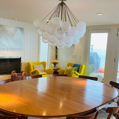 Hanging Ceiling Light Multi-Globe Frosted Glass Fixture Gold Black Chrome for Dining Room Kitchen Island Entryway Indoor Chandelier Adjustab