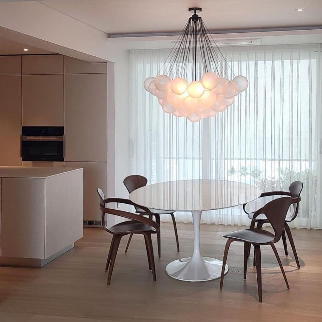 Bubble Pendant Light Multi-Globe Adjustable Ceiling Fixture Gold Black Chrome for Dining Room Living Room Foyer 19-73 Lights