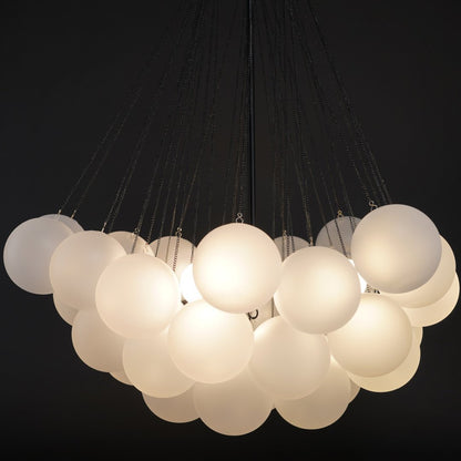 Hanging Ceiling Light Multi-Globe Frosted Glass Fixture Gold Black Chrome for Dining Room Kitchen Island Entryway Indoor Chandelier Adjustab