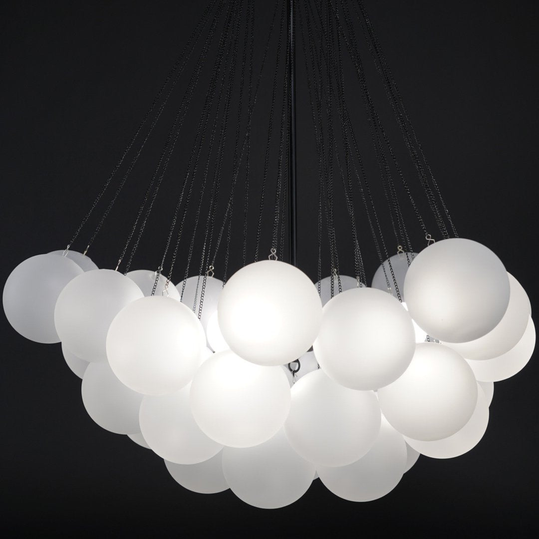 Hanging Ceiling Light Multi-Globe Frosted Glass Fixture Gold Black Chrome for Dining Room Kitchen Island Entryway Indoor Chandelier Adjustab