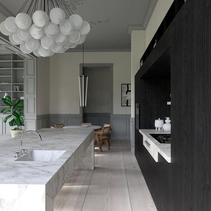 Hanging Ceiling Light Multi-Globe Frosted Glass Fixture Gold Black Chrome for Dining Room Kitchen Island Entryway Indoor Chandelier Adjustab