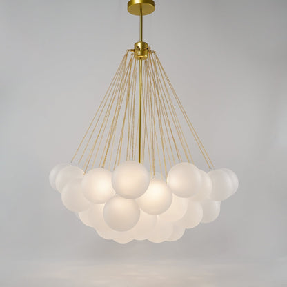 Hanging Ceiling Light Multi-Globe Frosted Glass Fixture Gold Black Chrome for Dining Room Kitchen Island Entryway Indoor Chandelier Adjustab
