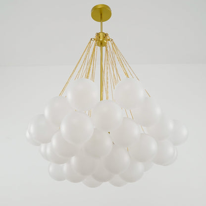 Hanging Ceiling Light Multi-Globe Frosted Glass Fixture Gold Black Chrome for Dining Room Kitchen Island Entryway Indoor Chandelier Adjustab