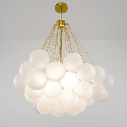 Hanging Ceiling Light Multi-Globe Frosted Glass Fixture Gold Black Chrome for Dining Room Kitchen Island Entryway Indoor Chandelier Adjustab