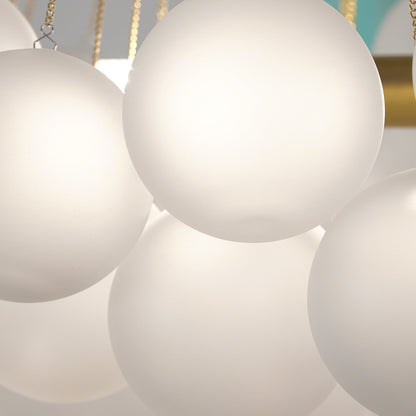 Hanging Ceiling Light Multi-Globe Frosted Glass Fixture Gold Black Chrome for Dining Room Kitchen Island Entryway Indoor Chandelier Adjustab
