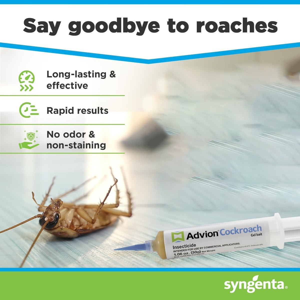 Roach Control Gel Applicator – Precision Syringe Insect Bait with Indoxacarb for Kitchens, Bathrooms & Basements | Indoor Pest Management