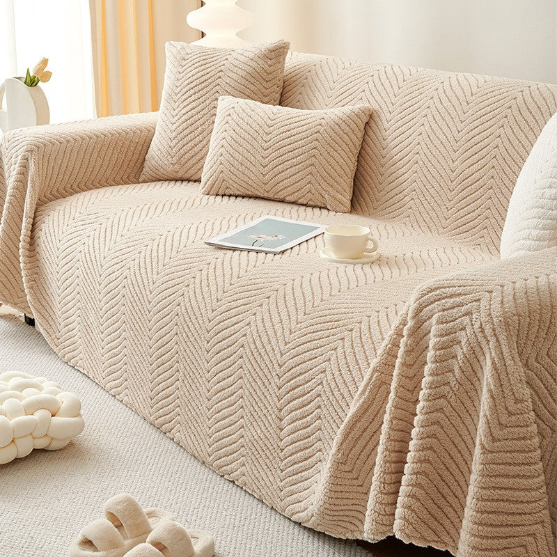 Coco Sofa Cover - Plush Polyester, Anti-Slip, Pet-Friendly