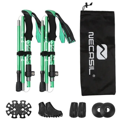 Collapsible Hiking Poles | Lightweight Trekking Support with Adjustable Length | Comfortable Grip for Enhanced Stability