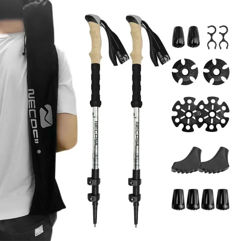 Collapsible Hiking Poles | Lightweight Trekking Support with Adjustable Length | Comfortable Grip for Enhanced Stability
