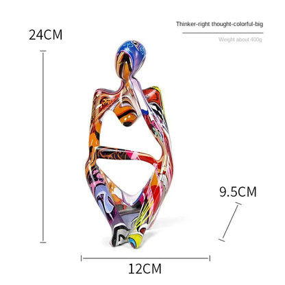Abstract Thinker Sculpture Resin Desktop Figurine Modern Art Statue for Home Office Shelf Decor Minimalist Accent Piece