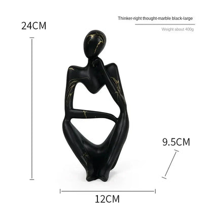 Abstract Thinker Sculpture Resin Desktop Figurine Modern Art Statue for Home Office Shelf Decor Minimalist Accent Piece