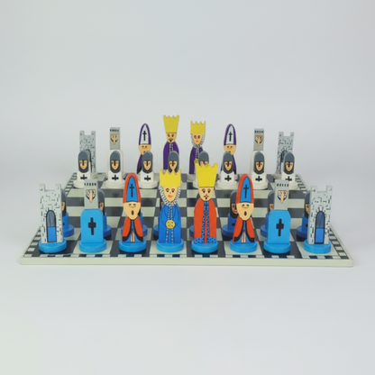 Colorful Cartoon Chess Set | Wooden Board Game for Kids with Friendly Pieces | Fun Learning Tool for Strategy Development