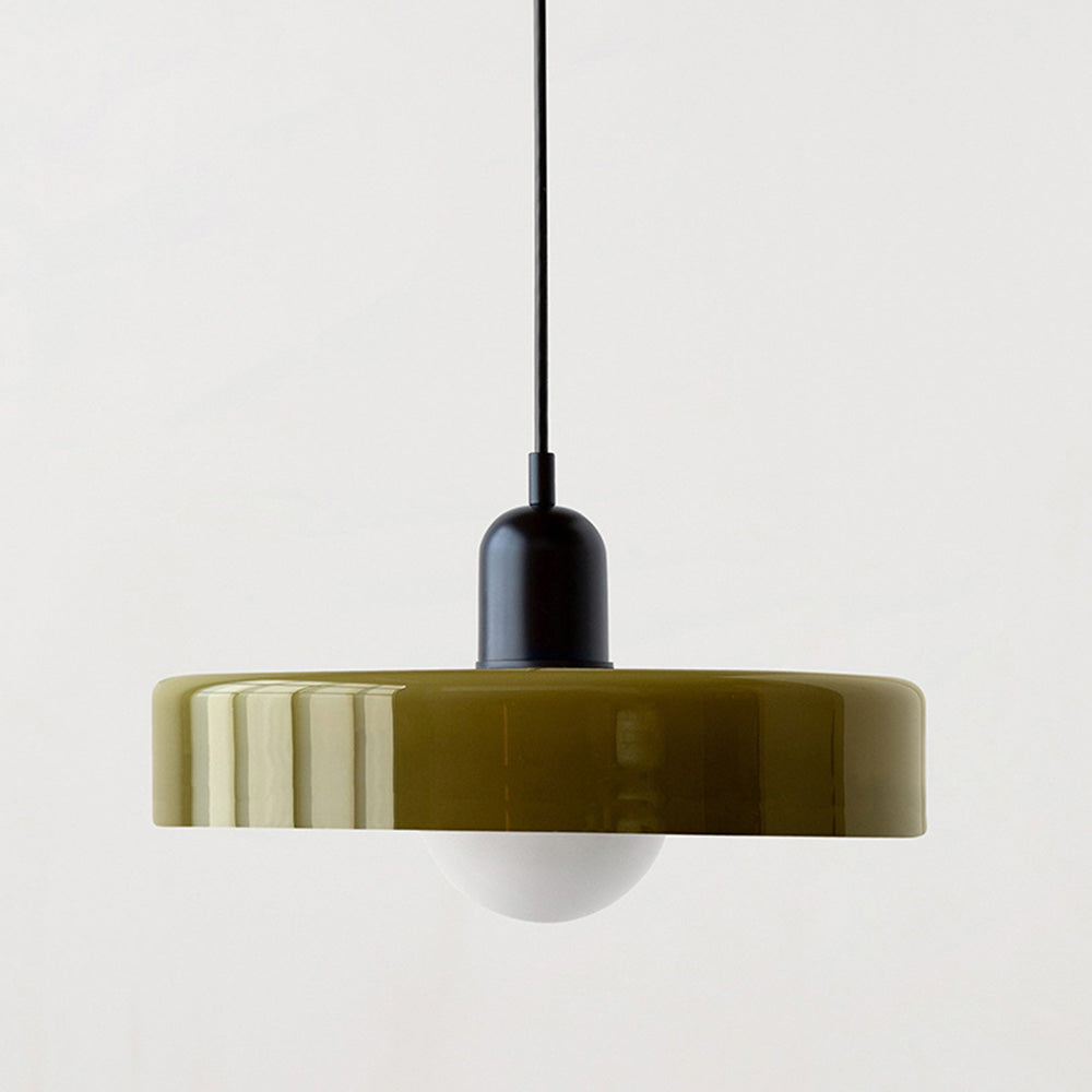 Colorful Stained Glass Pendant Light – Artistic Hanging Lamp, Adjustable Height, Round Shade
