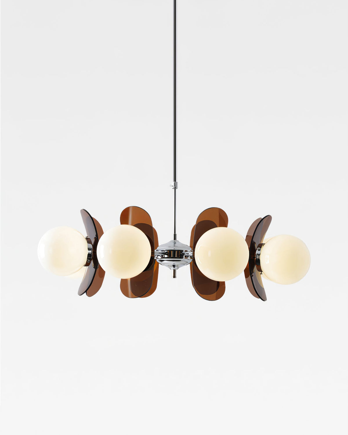 Multi-Bulb Hanging Fixture Chrome & Acrylic Starburst Design for Dining Room Kitchen Living Room 24-32 in Diameter