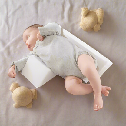 Baby Pillow for Newborn with Adjustable Anti Roll Design, Memory Foam Infant Pillow with Washable Cover for Crib