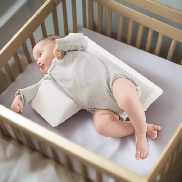 Baby Pillow for Newborn with Adjustable Anti Roll Design, Memory Foam Infant Pillow with Washable Cover for Crib