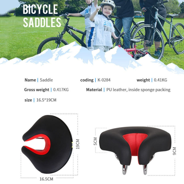 Noseless Bicycle Seat with Plush Cushioning & Shock-Absorbing Frame for Road, Mountain & Commuter Bikes
