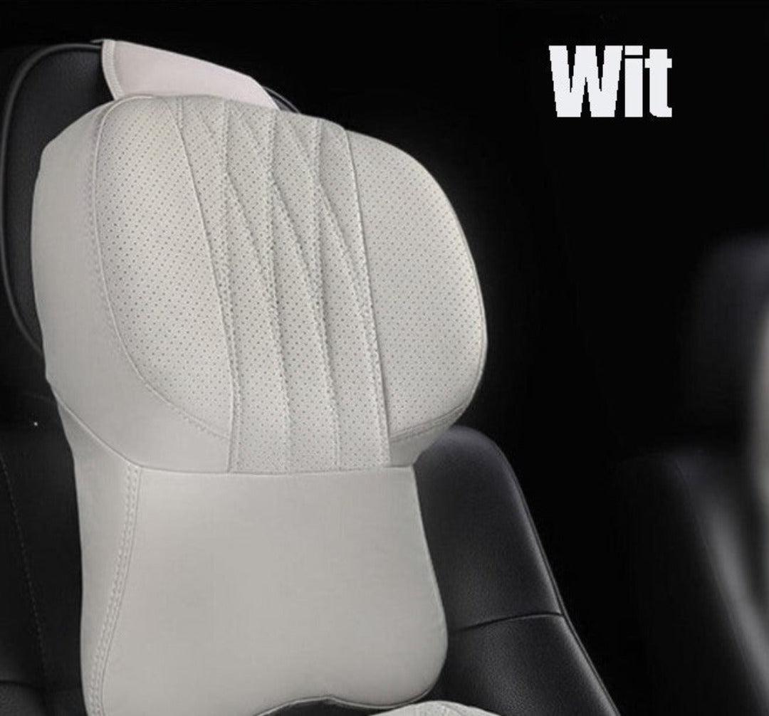 Memory Foam Auto Headrest Cushion – Ergonomic Neck Support Pillow with Premium Leather Surface for Cars, Trucks & SUVs