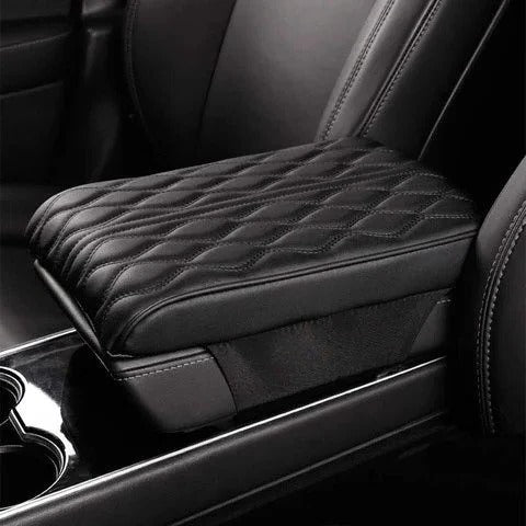 Comfort Drive | Leather Car Armrest Cushion with Memory Foam Support | Ergonomic Design for Driving Comfort