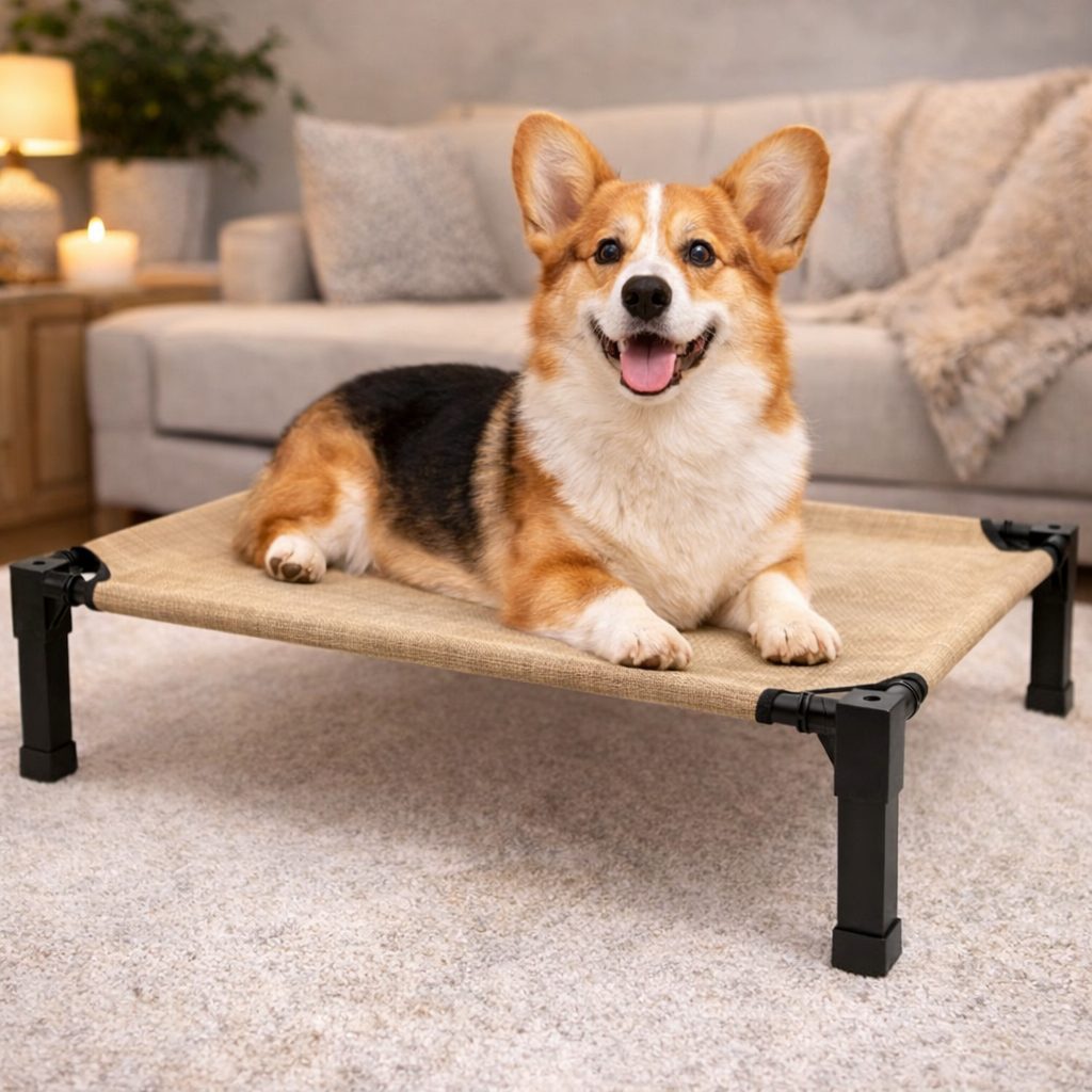 Comfort Haven | Elevated Dog Bed with Chew-Proof Design | Portable Cot for Year-Round Comfort