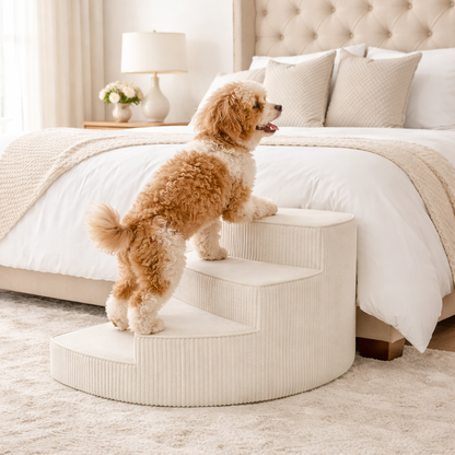 Puppy Stairs for Bed | Orthopedic Foam Pet Stairs with Non-Slip Bottom | Easy Access for Puppies & Small Dogs