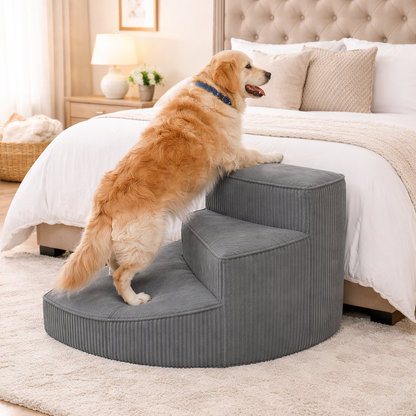 Puppy Stairs for Bed | Orthopedic Foam Pet Stairs with Non-Slip Bottom | Easy Access for Puppies & Small Dogs