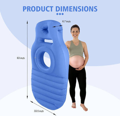 Inflatable Pregnancy Pillow, Stomach Sleeper Pillow with Belly Cutout, Adjustable Maternity Pillow with 2 Air Chambers