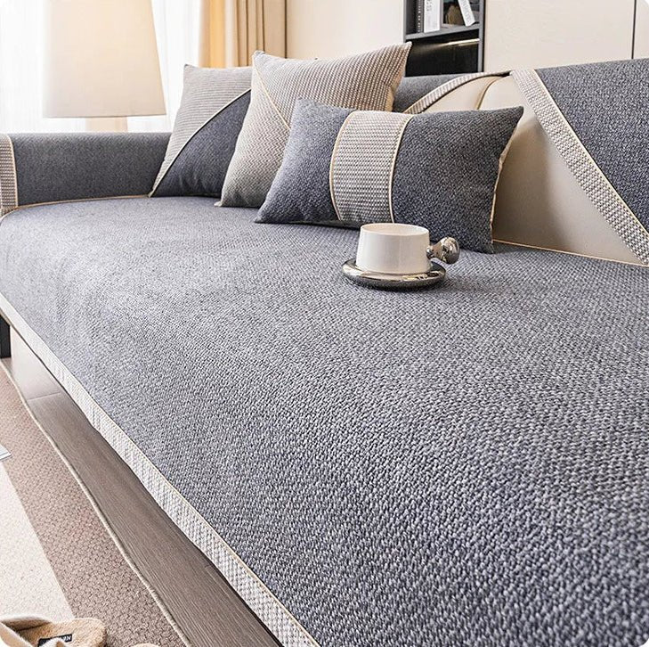 Ortekor Comfort Weave | Sofa Cover with Non-Slip Backing & Custom Fit | All-Season Protection for Ultimate Comfort