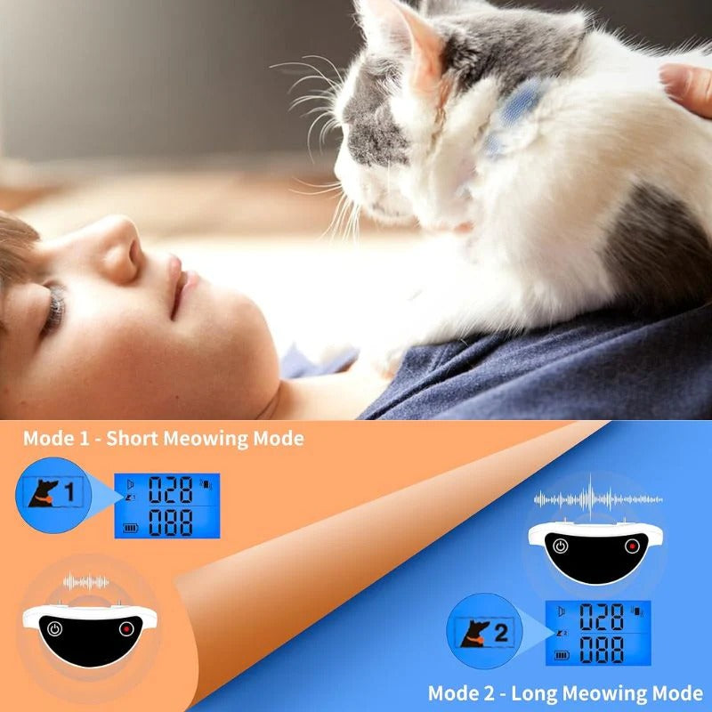 Comfortable Cat Training Collar with Sound & Vibration Alerts for Calm Behavior