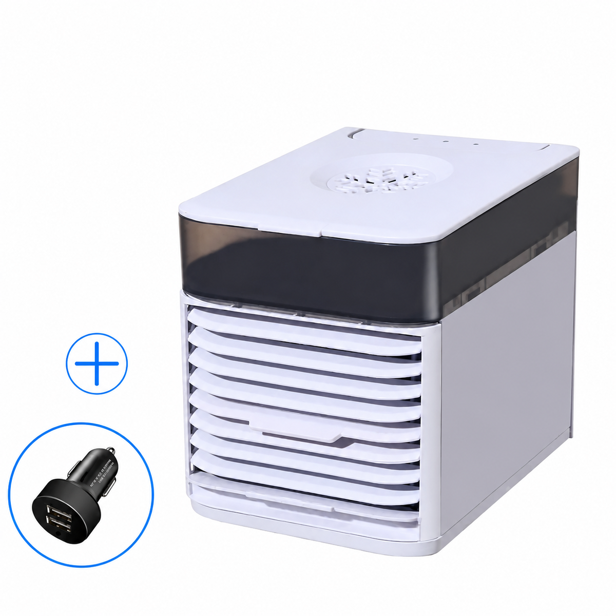 12V Car Cooling Fan Water Evaporative Airflow USB Powered Portable Desktop Cube Cooler for Auto Truck RV Travel Summer Heat Relief
