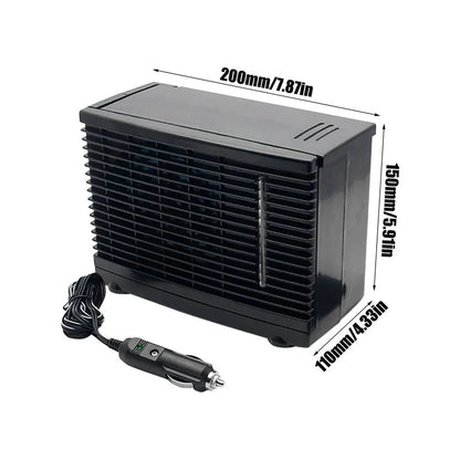 12V Vehicle Air Cooler with Evaporative Mist Technology for Dashboard – Quiet Portable Fan for Cars, Trucks & RVs