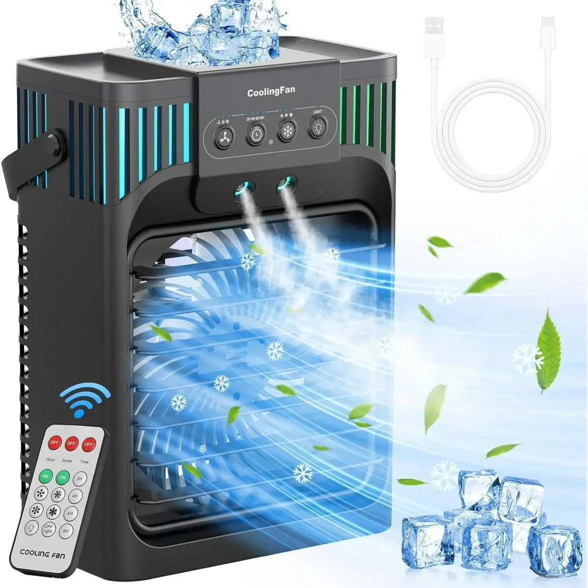 Compact Desktop Air Conditioner | Portable Air Cooler with Remote Control | Personal Comfort for Home or Office