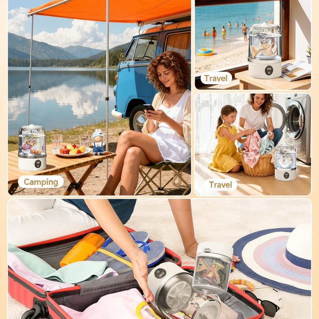 Compact Laundry Cleaner | Portable Washing Machine with USB Power | Ideal for Travel and Small Spaces