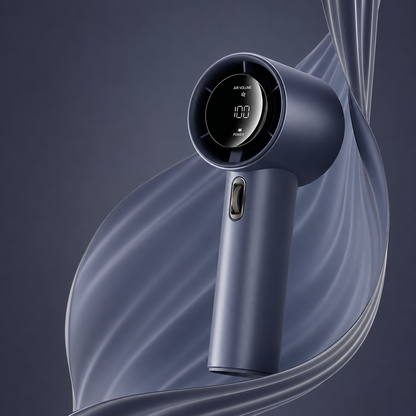 Portable Fan Handheld Rechargeable, Metal Mini Handheld Fan with Digital Display, Cool Fan for Summer Travel